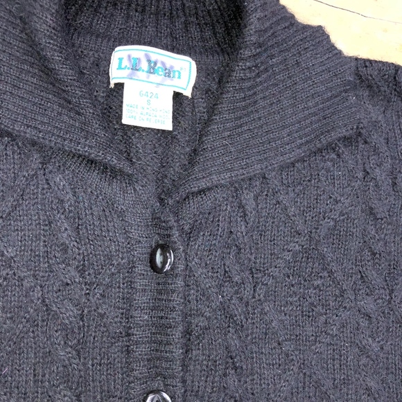 L.L.BEAN 100% alpaca black soft pattern sweater - Picture 5 of 6